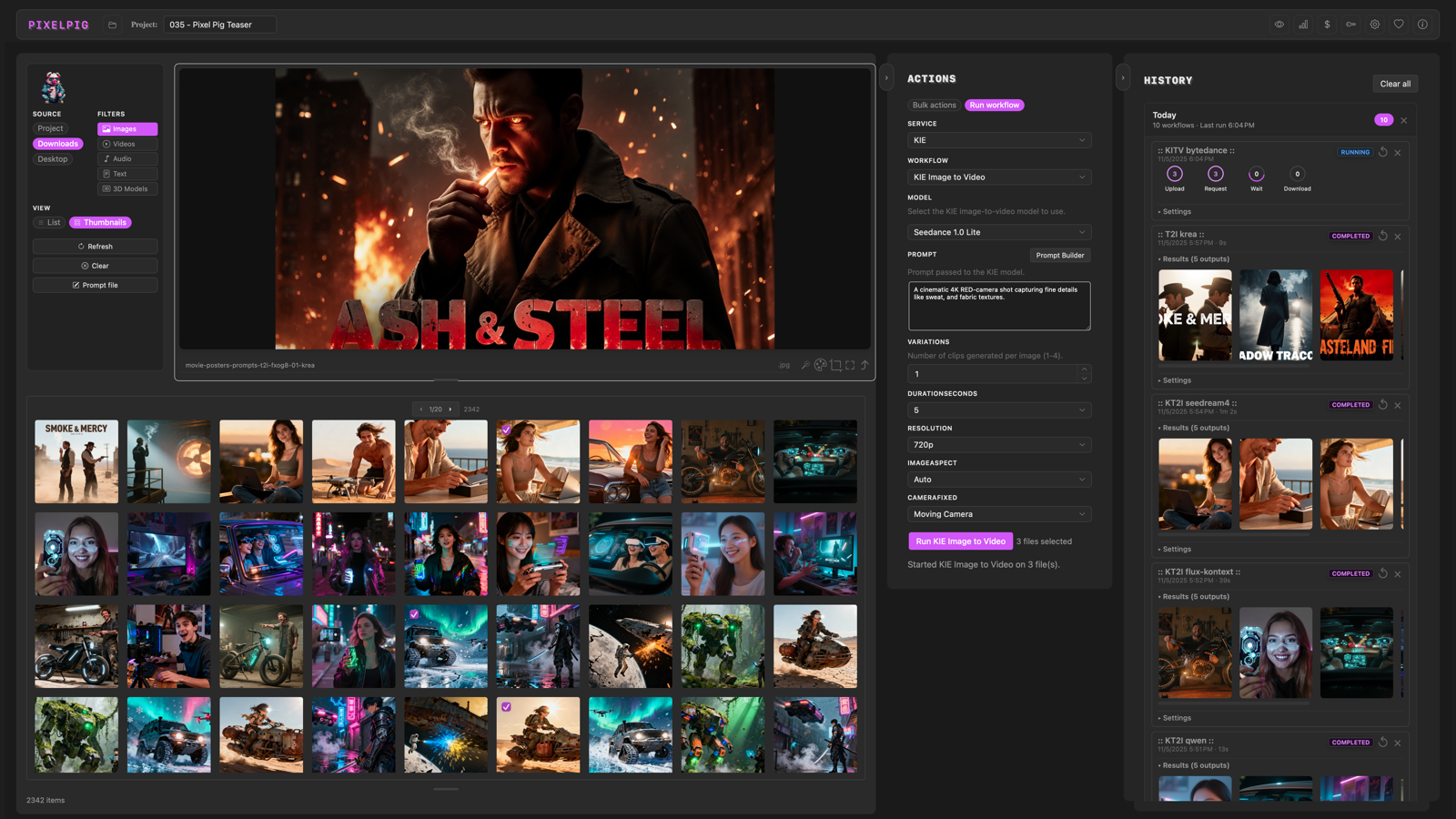 Pixel Pig Studio - Batch AI generation in action